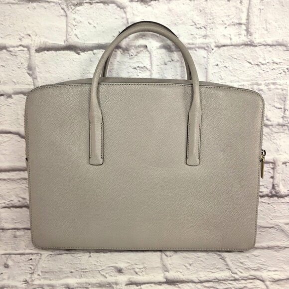 Kate Spade New York Margaux Leather Women Universal Laptop Bag True Taupe Mint - Picture 2 of 16
